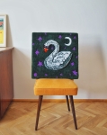 Tuftowana Ilustracja - Łabędź Złodziej - art. Pan Lis - 50x50